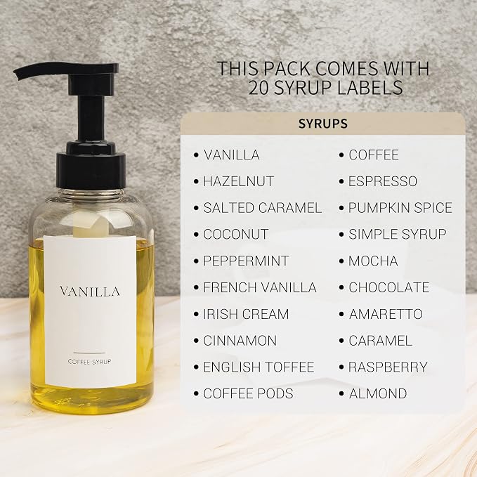 4 Pieces Coffee Syrup Dispenser Bottle 300ml PET Black Pump Bottles - Image 3