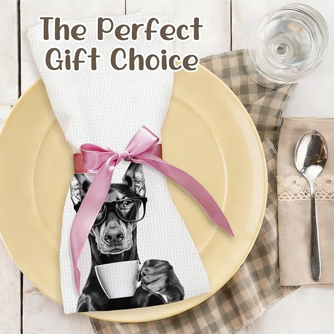 Funny Doberman Kitchen Towels, Dog Kitchen Accessories, Dog Chef Gifts - Image 5