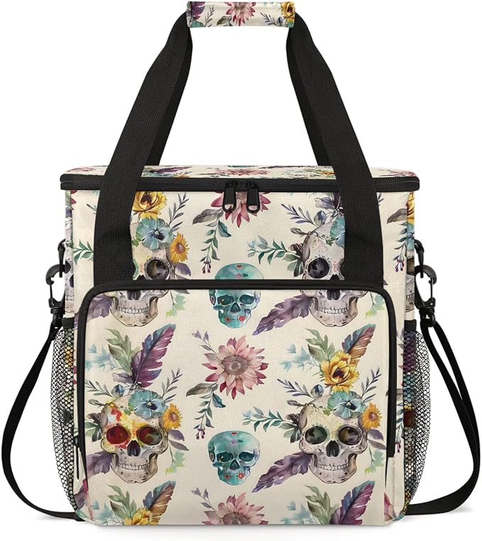 Ethnic Skull Coffee Maker Carring Bag, Large Insulated Storage Organizer Case by Home