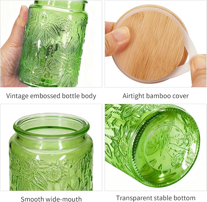 1Pc 24oz Sunflower Style Vintage Glass Candy Jar - Image 3