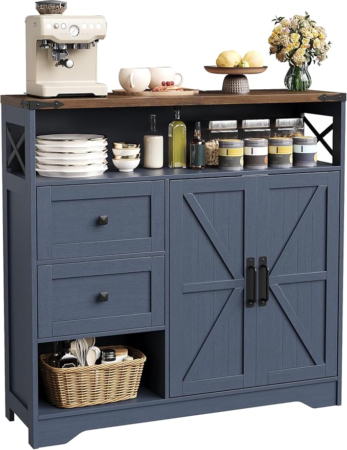 Vabches Farmhouse Buffet Sideboard Cabinet by Vabches