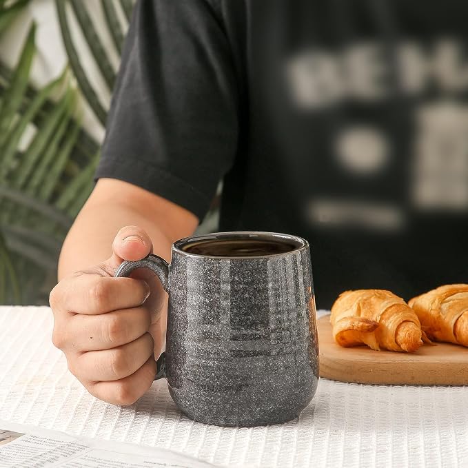 HASENSE Ceramic Coffee Mugs - 15 OZ Large Coffee Cups Set of 4 - Image 2