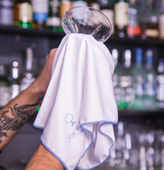 Trendy Bartender Toast to Perfection Microfiber Commercial Grade Glass - Image 4