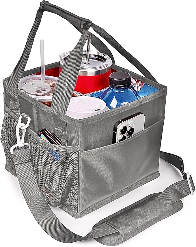Reusable Drink Carrier with Handle – Tip-Resistant 4 Cup Carrier with Shoulder by Unknown