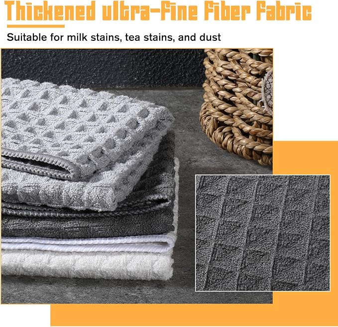 3 Pcs Professional Grade Microfiber Towel Waffle Microfiber Cleaning Cloth - Image 4