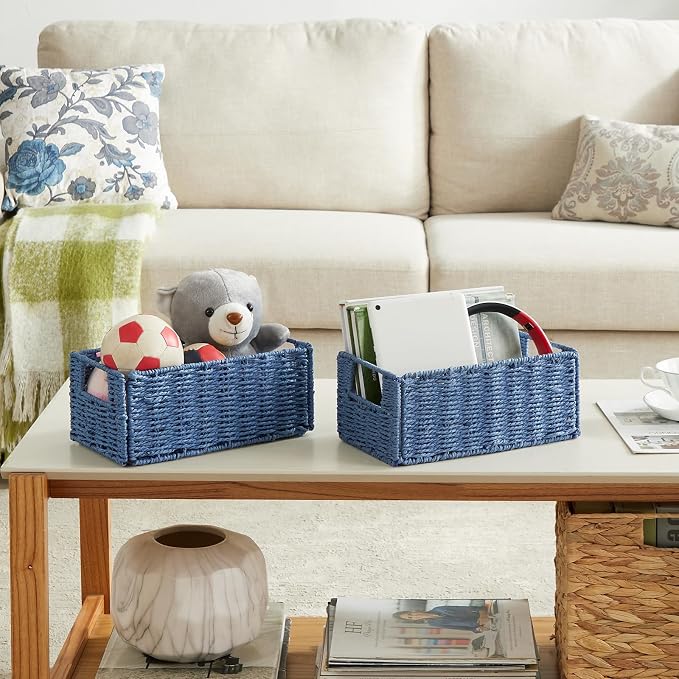 Vagusicc Wicker Storage Basket, Small Storage Baskets - Image 2