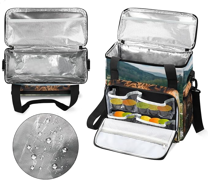 Highland Cow Spring Floral Coffee Maker Carring Bag, Large Insulated Storage - Image 3