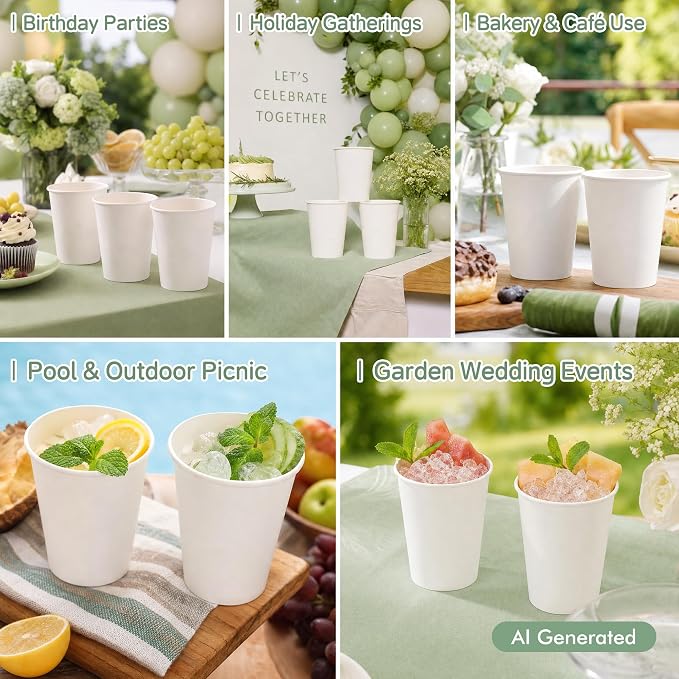 Coffee Cups 8 oz 400 Pack, Disposable Paper Cups 8 oz, and Events - Image 7