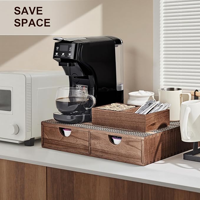 SMARTAKE Wooden K Cup Organizer Coffee Pod Storage Box, Coffee Pod Tea - Image 7