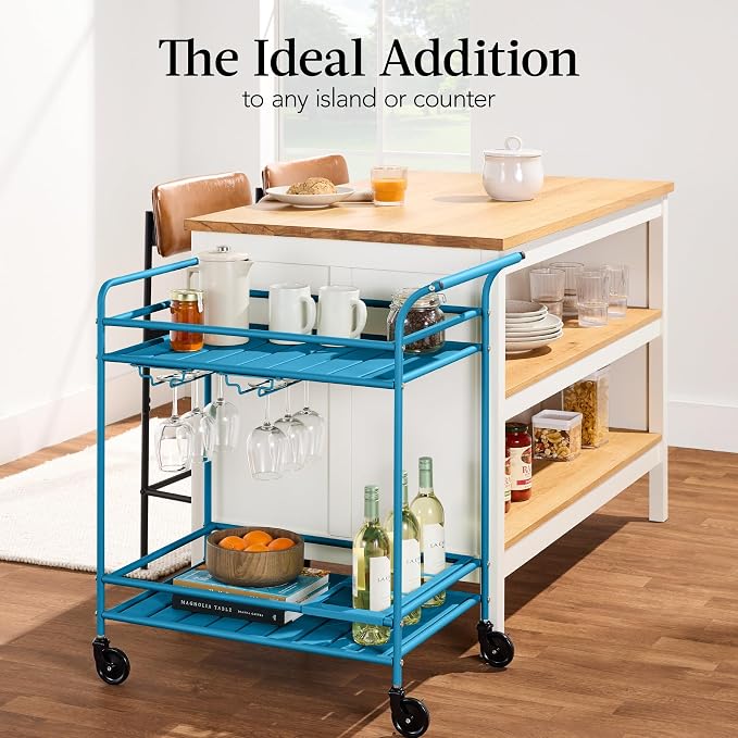 Best Choice Products Rolling Bar Cart, Mobile Home Bar Serving Cart, Serving - Image 6
