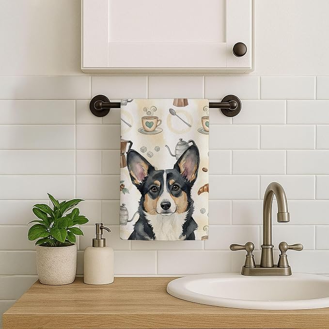Caroline's Treasures Black and White Cardigan Welsh Corgi Coffee Bar Kitchen - Image 7