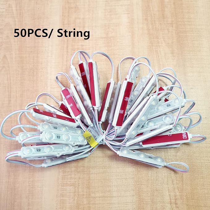 100 PCS LED Module 12V DC White 3 LEDs 6500K Daylight White 1.2W Waterproof - Image 6