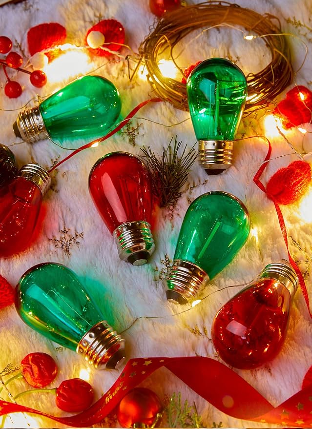 Minetom S14 LED Christmas Replacement Light Bulbs, UL Listed, 1 Watt E26 Medium - Image 5