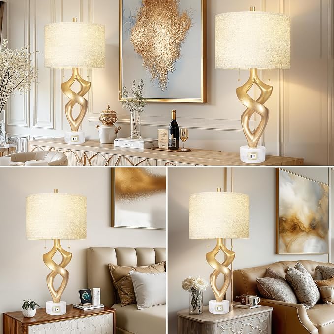 Scenekoy Sculptural Resin Table Lamp Set of 2 - Image 5