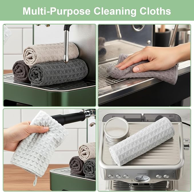 4 Pack Barista Towels, Waffle Weave Coffee Towel Cleaning Cloths - Image 7