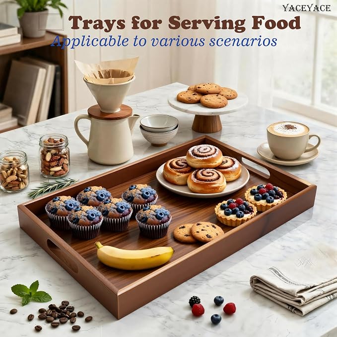 Wood Tray for Kitchen Counter, Coffee Table, Home Decor - Image 6