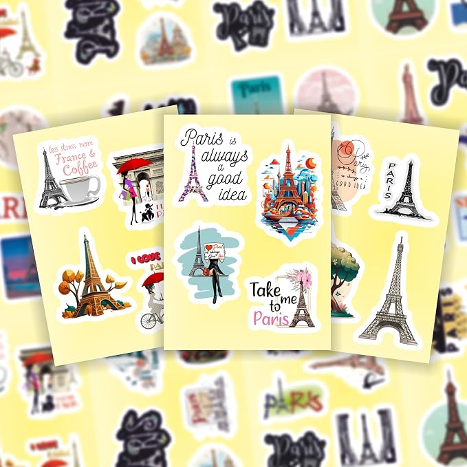 100Pcs Eiffel Tower Stickers for Water Bottle and Laptop - Image 6