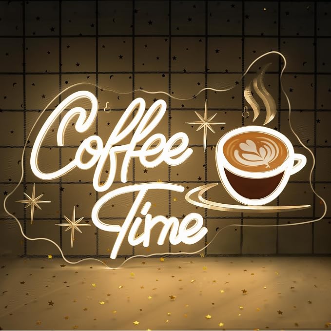 Coffee Time Neon Sign Latte Art Neon Lights Neon Bar Signs by DREAMFORT