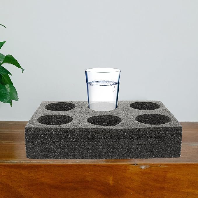 Vaguelly Pearl Material Multi-Hole Drink Cup Holder Tray - Image 3