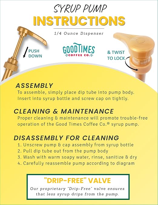 Gold Coffee Syrup Pump for 750 ml Bottles Fits Upouria, Jordans Skinny Syrups - Image 6