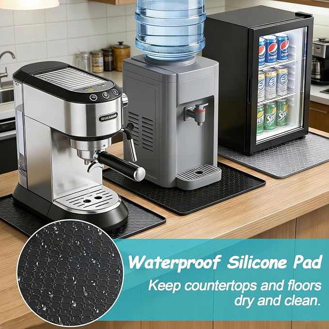 19.7"x19.7" Black Silicone Fridge Tray Mat - Image 4