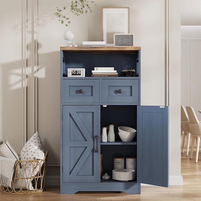 FiveWillowise Farmhouse Blue Storage Cabinet - Image 6
