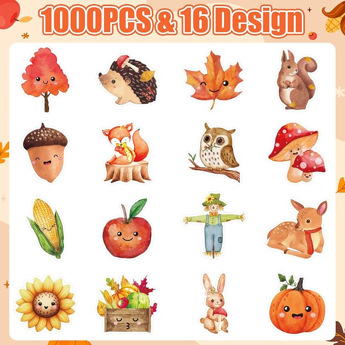 Haooryx Fall Watercolor Sticker Rolls - Image 2