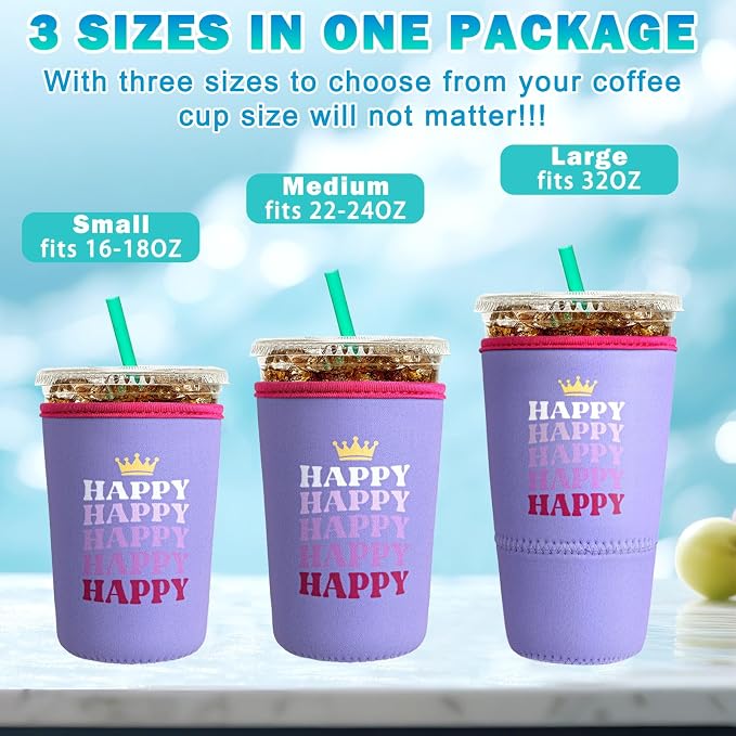 HEYSKAY Insulated Coffee Cup Sleeves Reusable Neoprene Iced Coffee Sleeve - Image 4