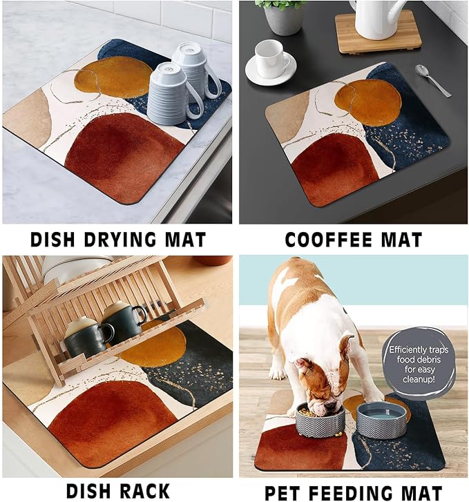 Coffee Bar Mat Rubber Dish Drying Mat - Image 4