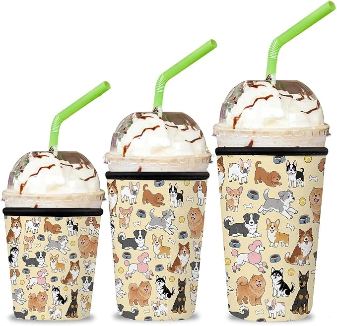 3 Pack Reusable Insulated Neoprene Iced Coffee Cup Sleeve, Durable Drink Sleeve by Unknown