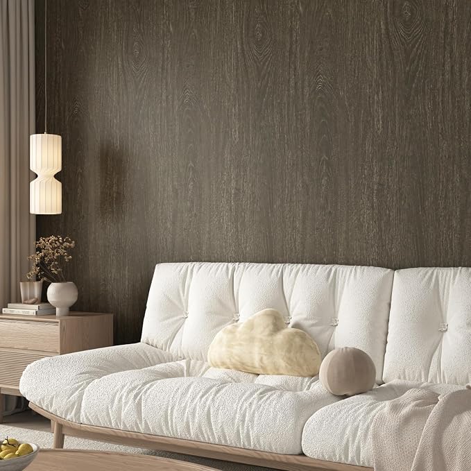 WESTICK Large Brown Wood Peel and Stick Wallpaper 24"x394" Self Adhesive Wood - Image 4
