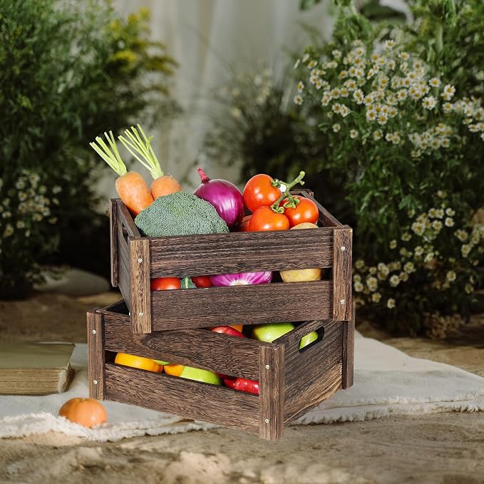 Wooden Crates, Farmhouse Wood Crate - Image 5