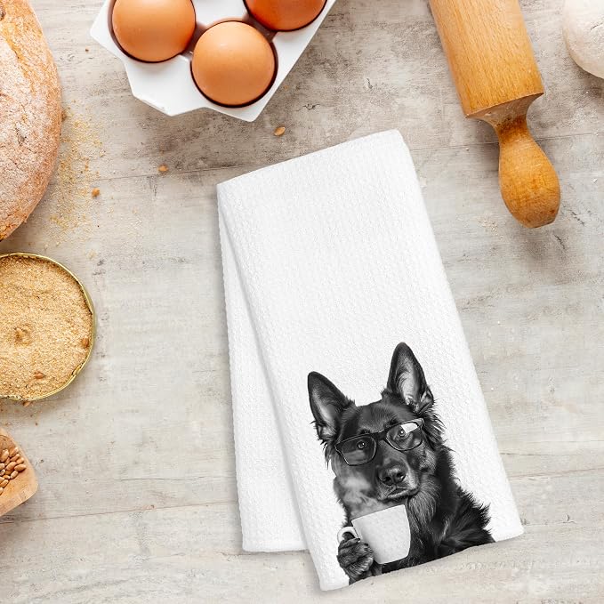 Funny German Shepherd Decor Coffee Kitchen Towels Gift, German Shepherd Dog - Image 5