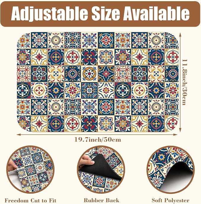 Dish Drying Mat Moroccan Tile Coffee Bar Mat - Image 2