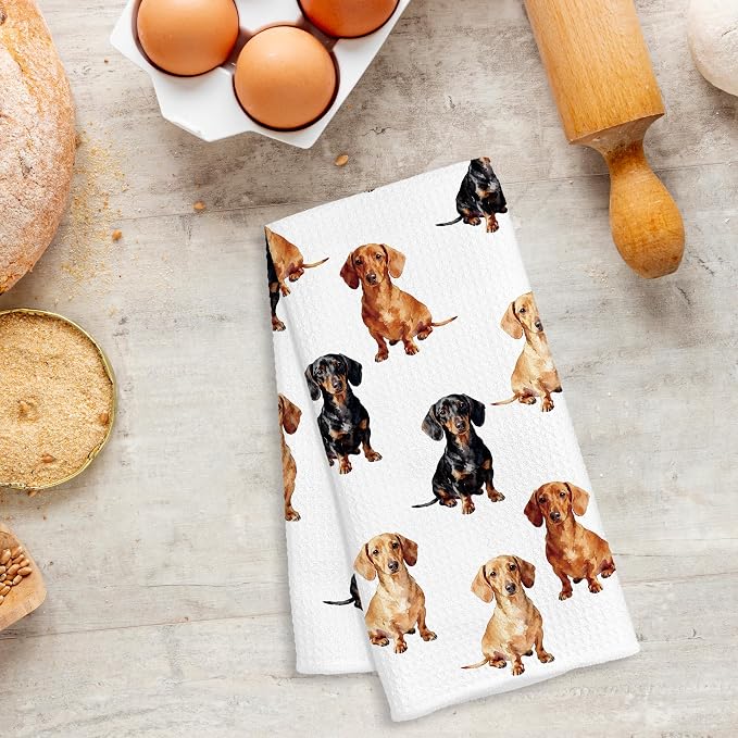 Dachshund Kitchen Towels, Weiner Dog Gifts - Image 5