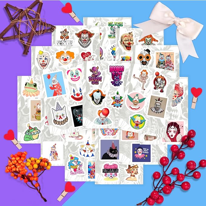 100Pcs Clown Stickers for Water Bottle and Laptop - Image 5