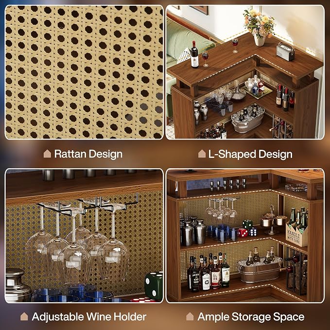 Tribesigns L Shaped Bar Table - Image 8