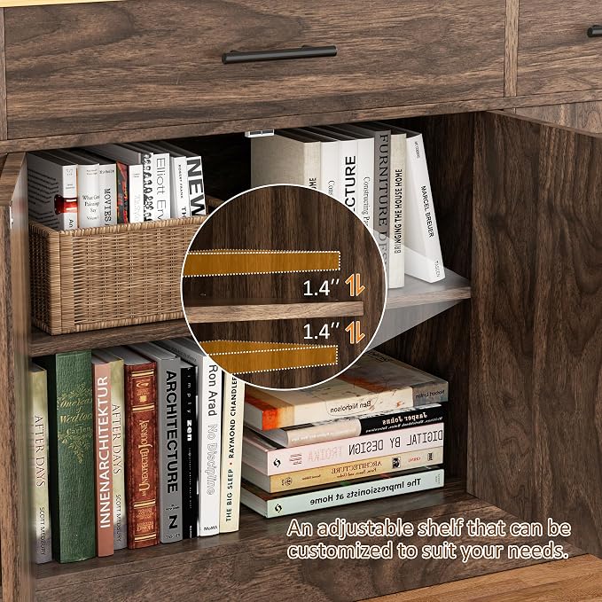 Vongrasig Buffet Cabinet with Drawers, 53” Large Sideboard Buffet Kitchen - Image 4