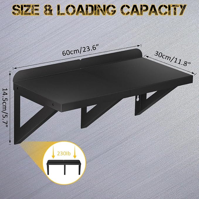 Stainless Steel Shelf Wall Mounted 12 x 24 Inches, Commercial Shelving - Image 3