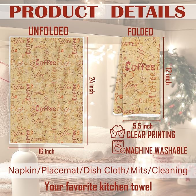 Vintage Coffee Kitchen Towels, Coffee Lovers Gifts - Image 7