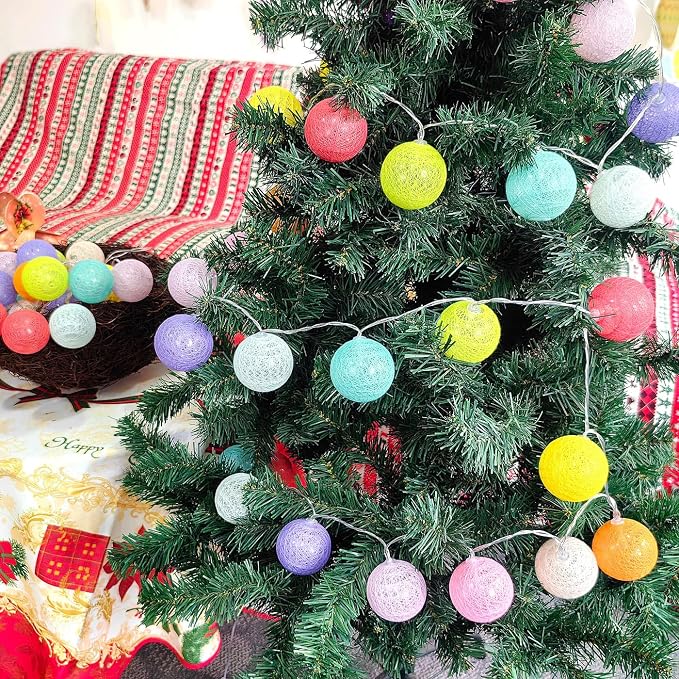 Gardeningwill 3M/10Ft 30 Mixed Color Ball LED Xmas Wedding Battery Operated - Image 5