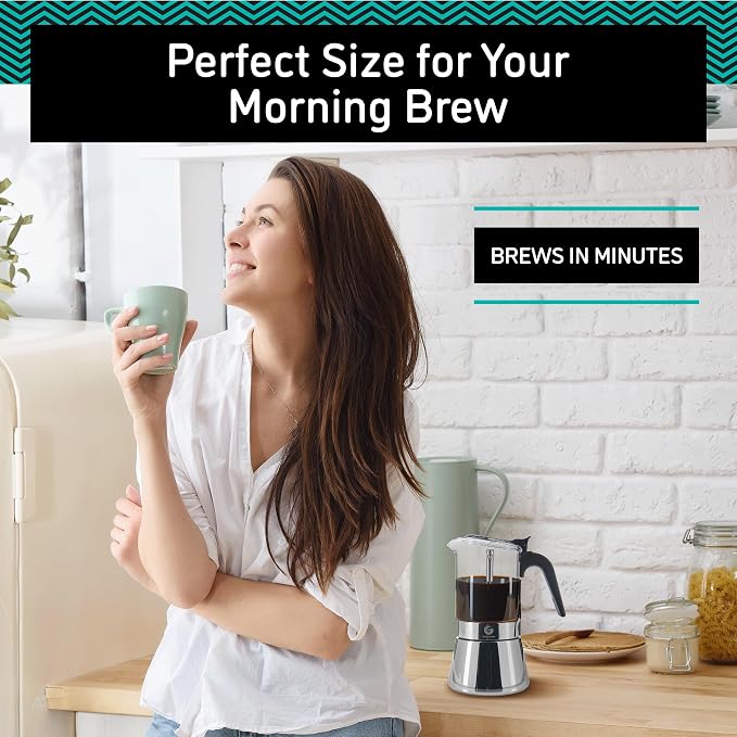 Coffee Gator 4 Cup Moka Pot, 6.7oz Stovetop Espresso Maker - Image 9