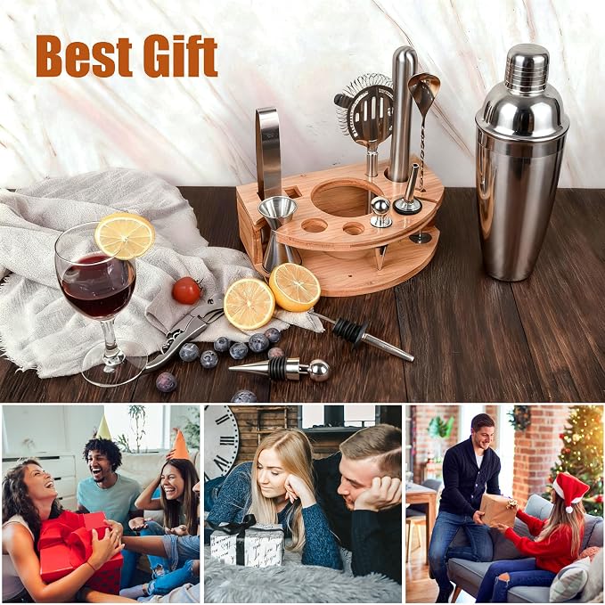 Cocktail Shaker Set, 12 Piece 25oz Bartender Kit - Image 8