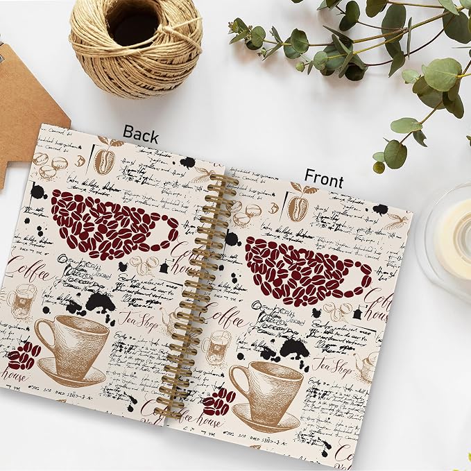 Coffee Spiral Notebook, Coffee Lover Gifts, Coffee Bean Notebook, Coffee Themed - Image 3