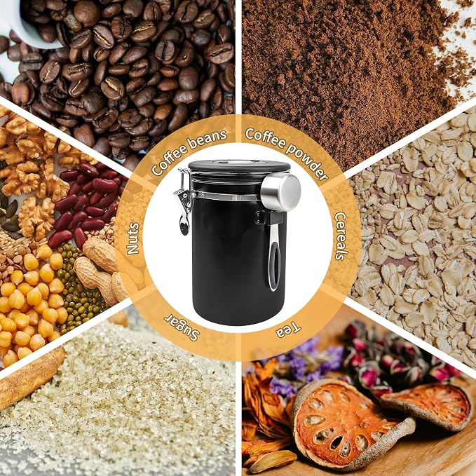 22oz Black Airtight Coffee Canister - Image 7