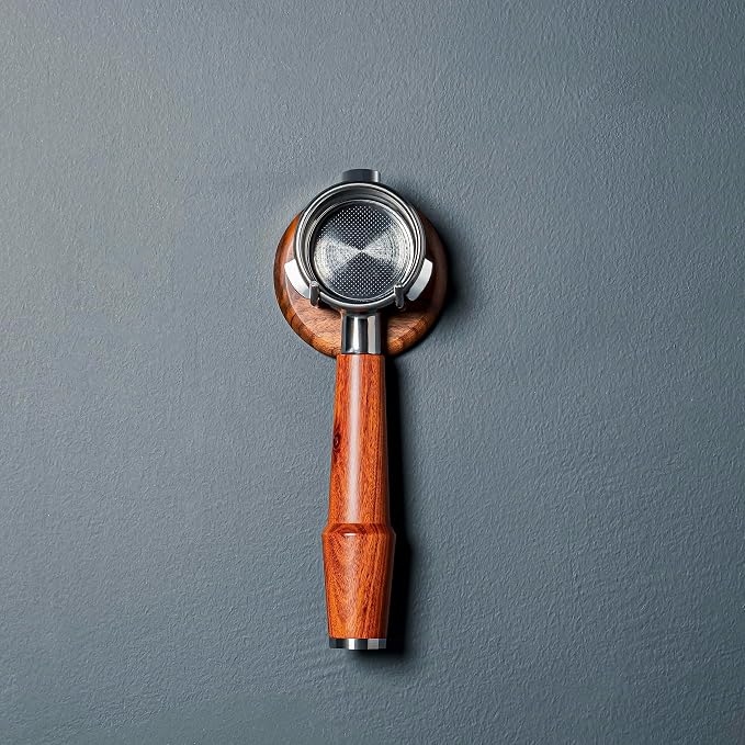 Wall Mounted Portafilter Holder Walnut Wall Rack Espresso Station Organizer - Image 4