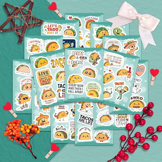 100Pcs Taco Stickers for Adults Vinyl - Image 5