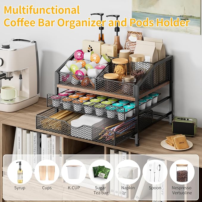Coffee Bar Organizer for Countertop, Coffee Station Organizer - Image 4
