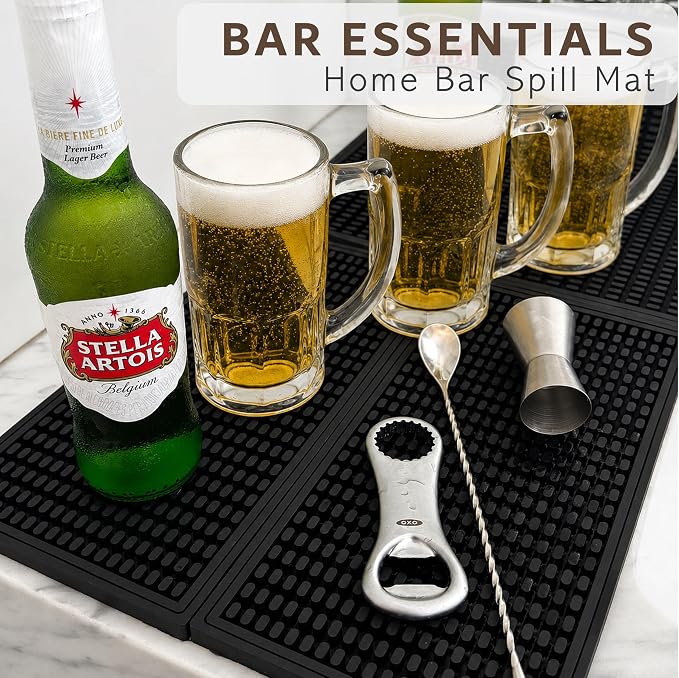 2 Pack Rubber Bar Mat – Non-Slip Spill & Drip Mat - Image 3