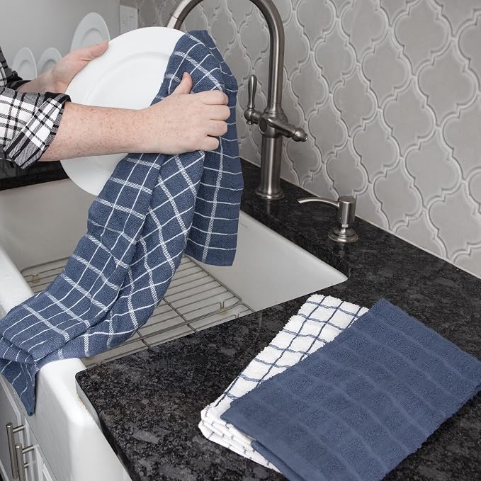 Ritz Premium 100% Cotton Terry Check Kitchen Dish Towels - Image 4